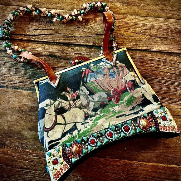 Mary Francis Happy Trails Beaded Shoulder Bag - Picture 2 of 5